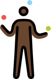 person juggling: dark skin tone emoji