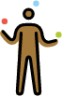 person juggling: medium-dark skin tone emoji