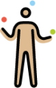 person juggling: medium-light skin tone emoji