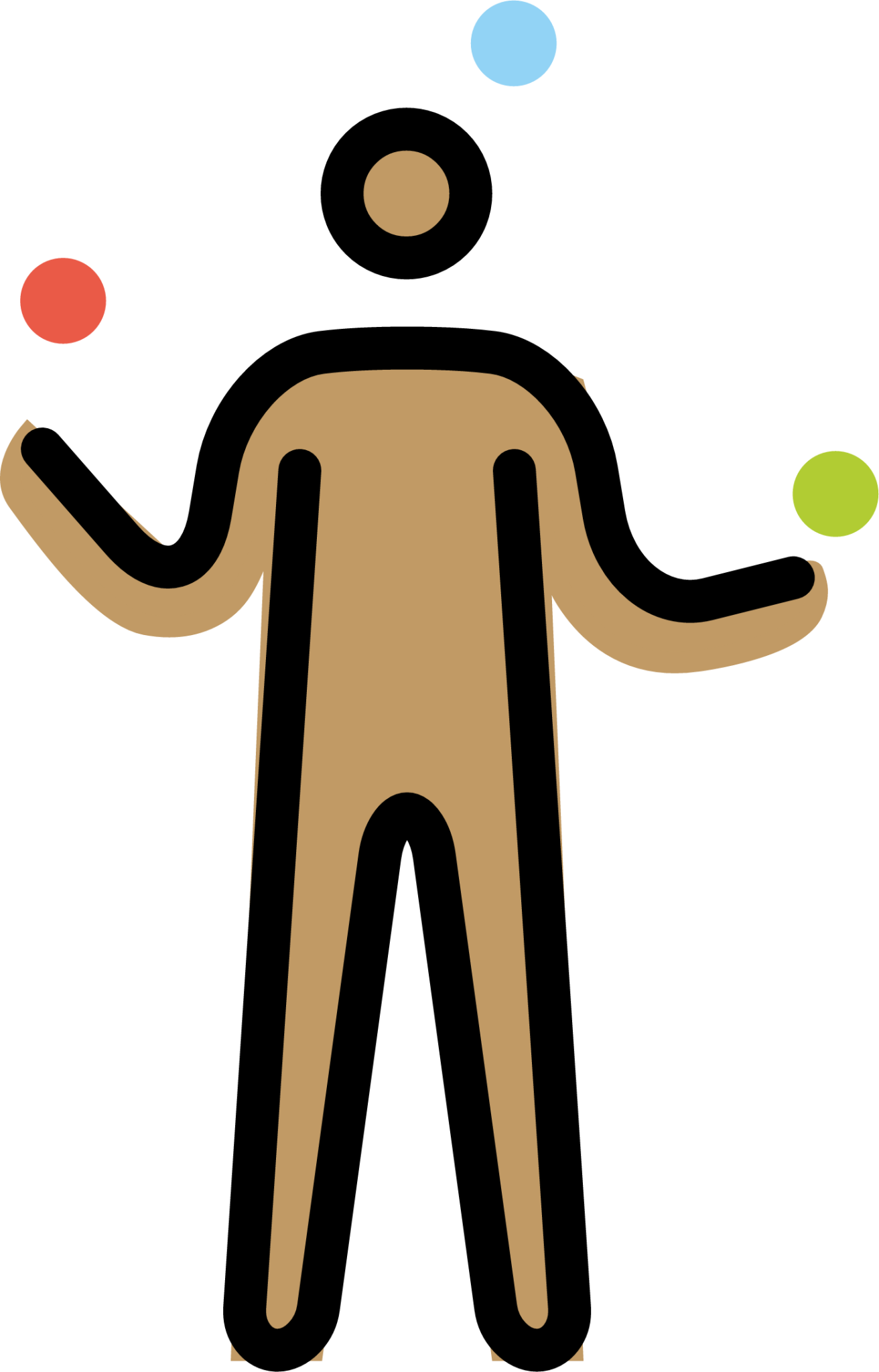 person juggling: medium skin tone emoji