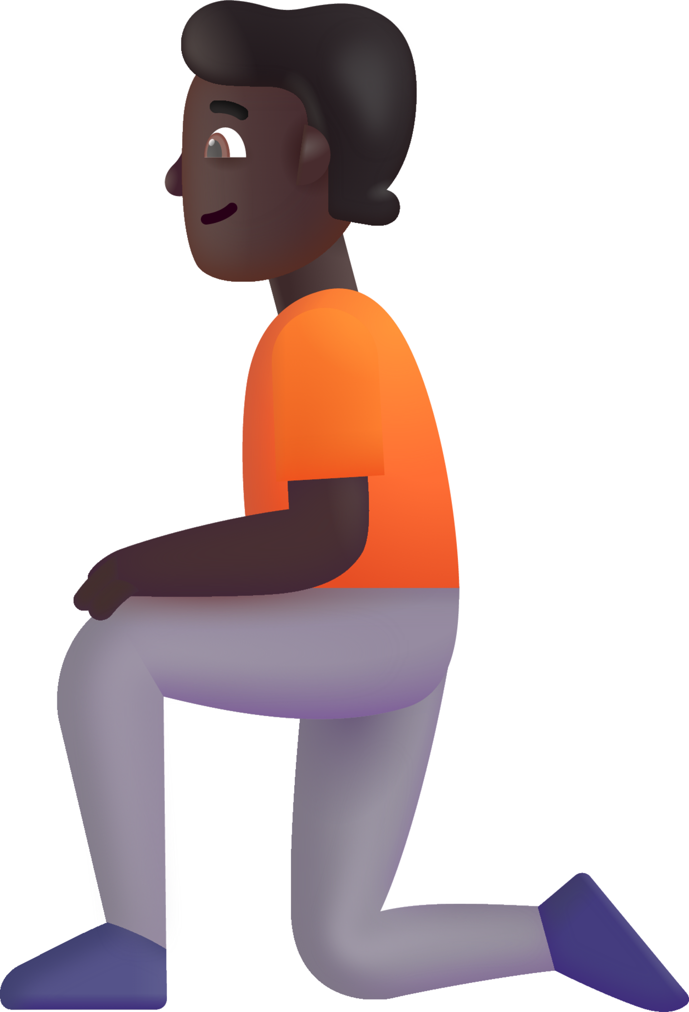 person kneeling dark emoji
