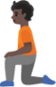 person kneeling: dark skin tone emoji