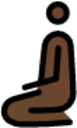 person kneeling: dark skin tone emoji