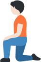 person kneeling: light skin tone emoji