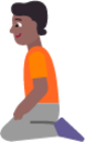 person kneeling medium dark emoji