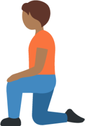 person kneeling: medium-dark skin tone emoji