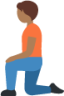 person kneeling: medium-dark skin tone emoji
