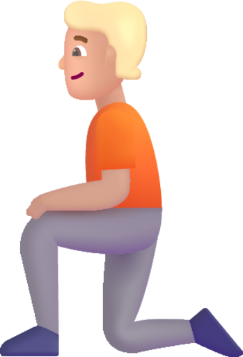 person kneeling medium light emoji