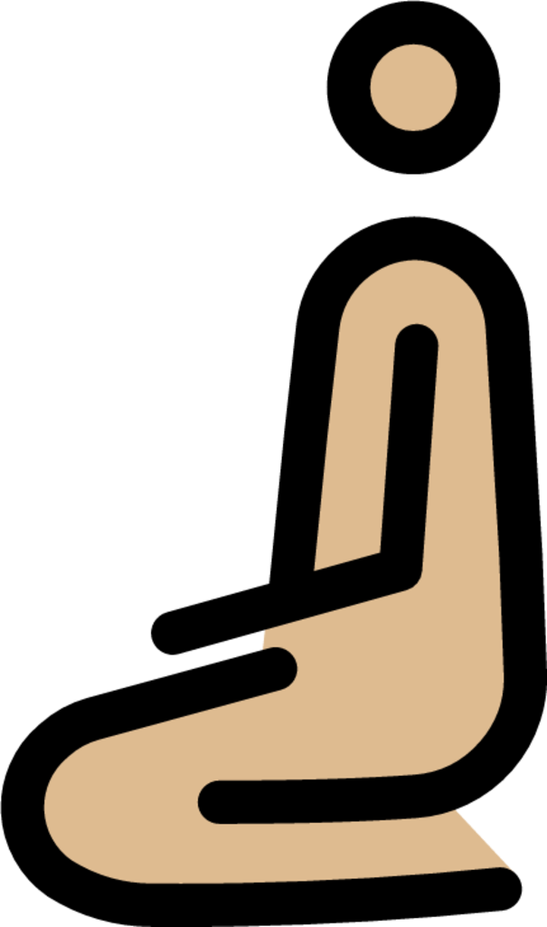 person kneeling: medium-light skin tone emoji