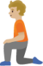 person kneeling: medium-light skin tone emoji