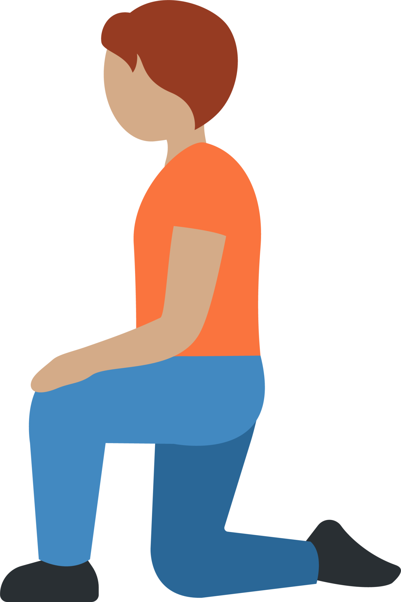 person kneeling: medium skin tone emoji