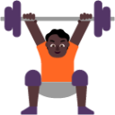 person lifting weights dark emoji