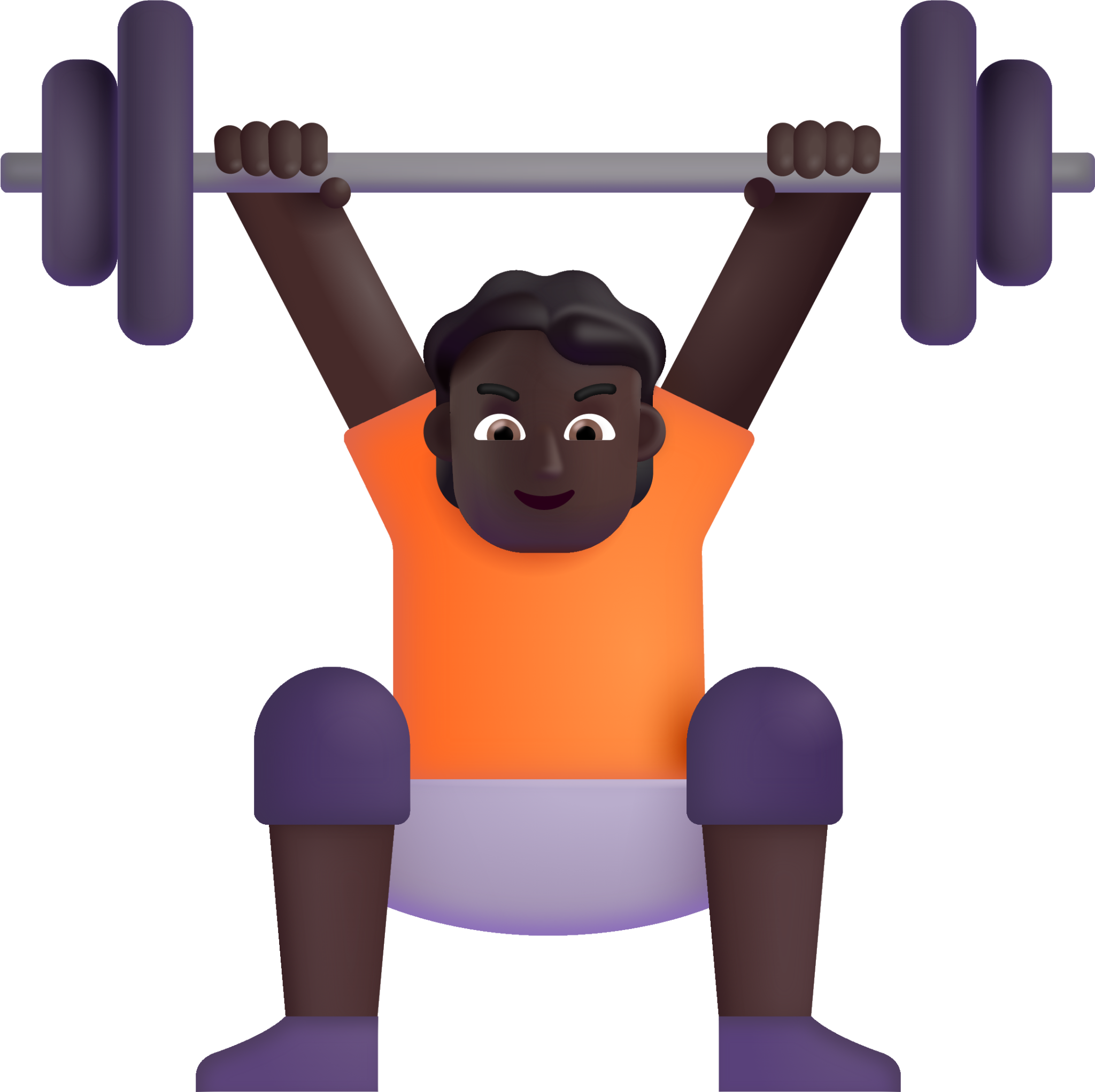 person lifting weights dark emoji