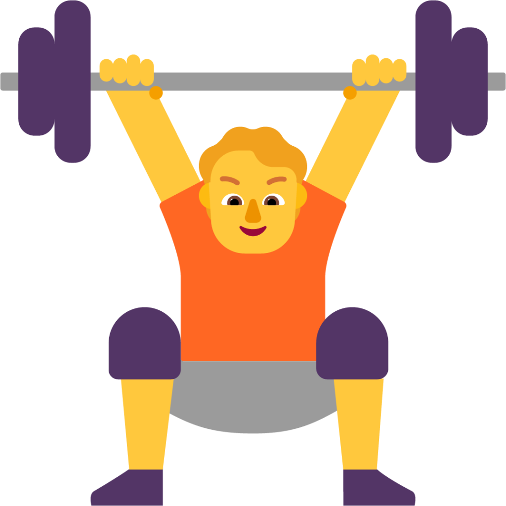 person lifting weights default emoji