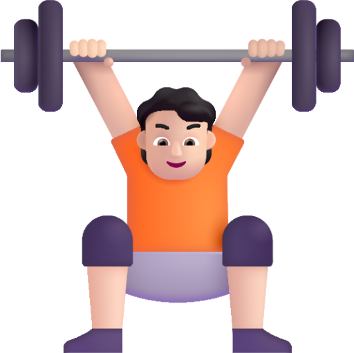 person lifting weights light emoji
