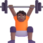 person lifting weights medium dark emoji