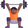 person lifting weights medium dark emoji