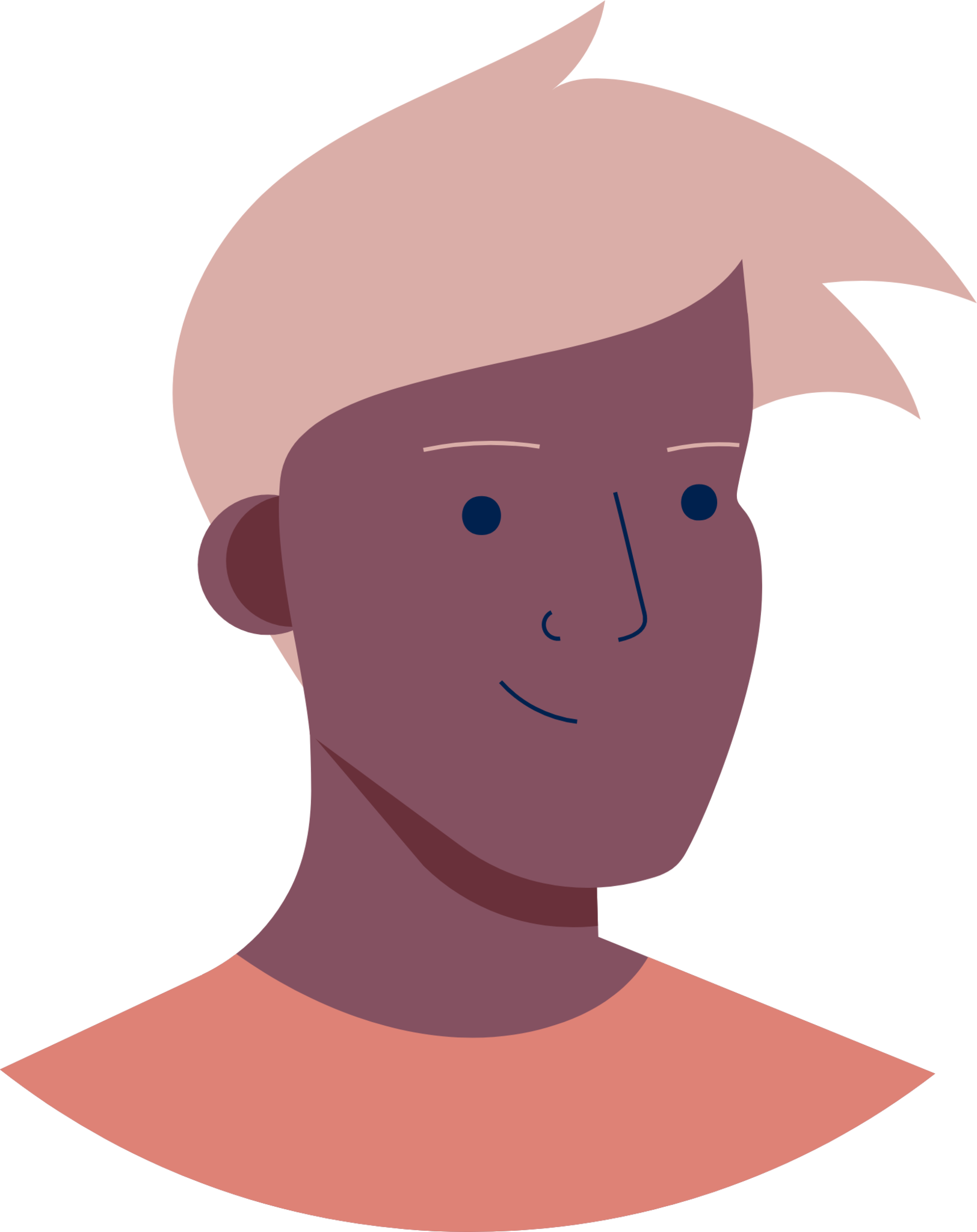 person light hair orange shirt illustration