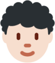 person: light skin tone, curly hair emoji