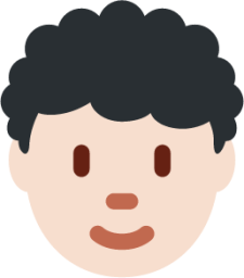 person: light skin tone, curly hair emoji