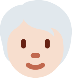person: light skin tone, white hair emoji