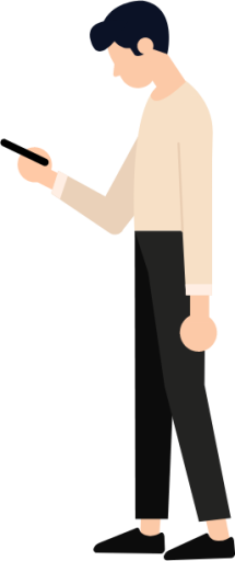 person looking down at phone illustration