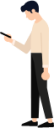 person looking down at phone illustration