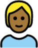 person: medium-dark skin tone, blond hair emoji