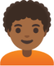 person: medium-dark skin tone, curly hair emoji