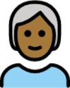 person: medium-dark skin tone, white hair emoji