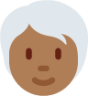 person: medium-dark skin tone, white hair emoji