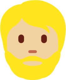 person: medium-light skin tone, beard emoji