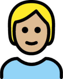 person: medium-light skin tone emoji