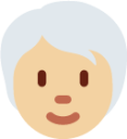 person: medium-light skin tone, white hair emoji