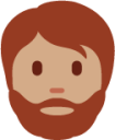 person: medium skin tone, beard emoji