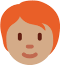 person: medium skin tone, red hair emoji