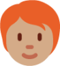 person: medium skin tone, red hair emoji