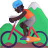 person mountain biking dark emoji