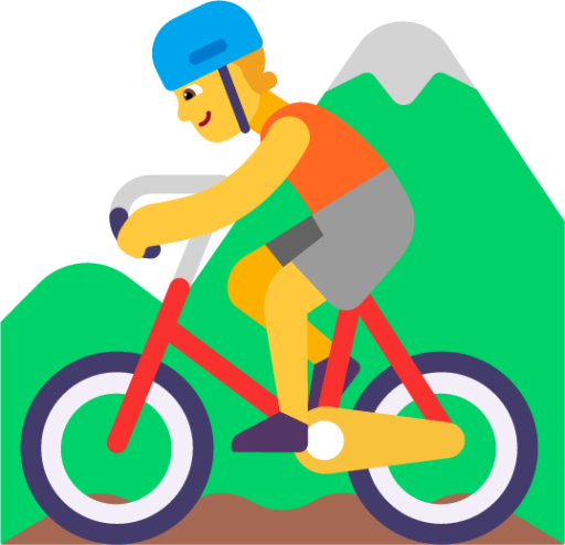 person mountain biking default emoji