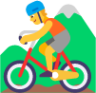 person mountain biking default emoji