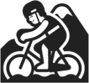 person mountain biking emoji