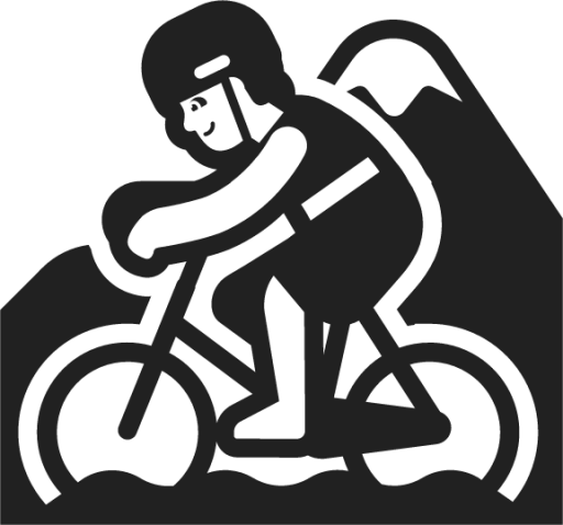 person mountain biking emoji