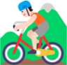 person mountain biking light emoji
