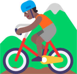 person mountain biking medium dark emoji
