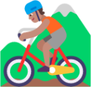 person mountain biking medium emoji