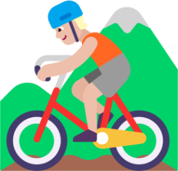 person mountain biking medium light emoji