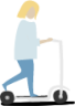 person on a scooter illustration
