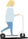 person on a scooter illustration