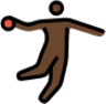 person playing handball: dark skin tone emoji
