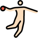 person playing handball: light skin tone emoji
